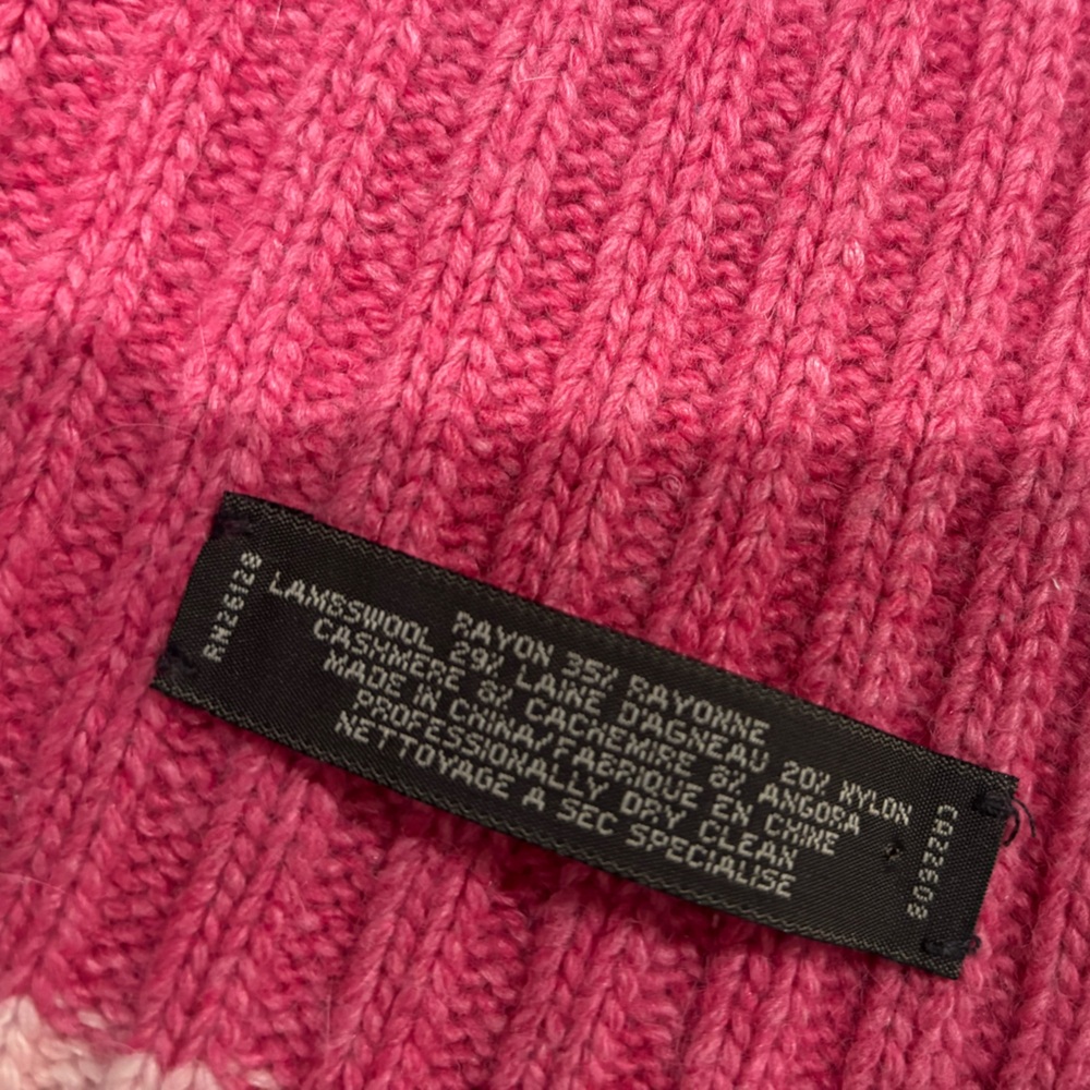 Coach Pink Ribbed Scarf - Picture 3 of 3